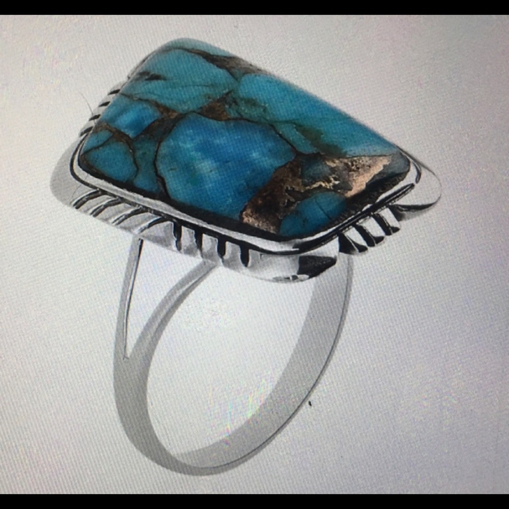 CLOSEOUT Santa Fe style Mojave Turquoise ring